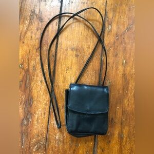 Derek Alexander Black Leather Crossbody Bag/Wallet